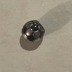 Retired Pandora soccer ball charm with black enamel